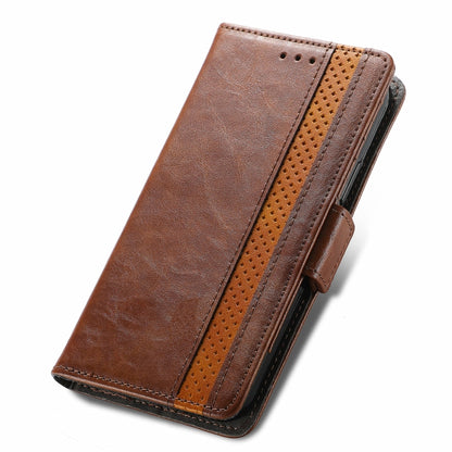 For Motorola Edge 20 CaseNeo Business Splicing Dual Magnetic Buckle Horizontal Flip PU Leather Case with Holder & Card Slots & Wallet(Brown) - Motorola Cases by buy2fix | Online Shopping UK | buy2fix