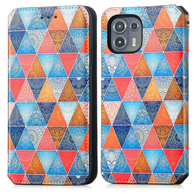 For Motorola Edge 20 Lite Colorful Magnetic Horizontal Flip PU Leather Case with Holder & Card Slot & Wallet(Rhombus Mandala) - Motorola Cases by buy2fix | Online Shopping UK | buy2fix