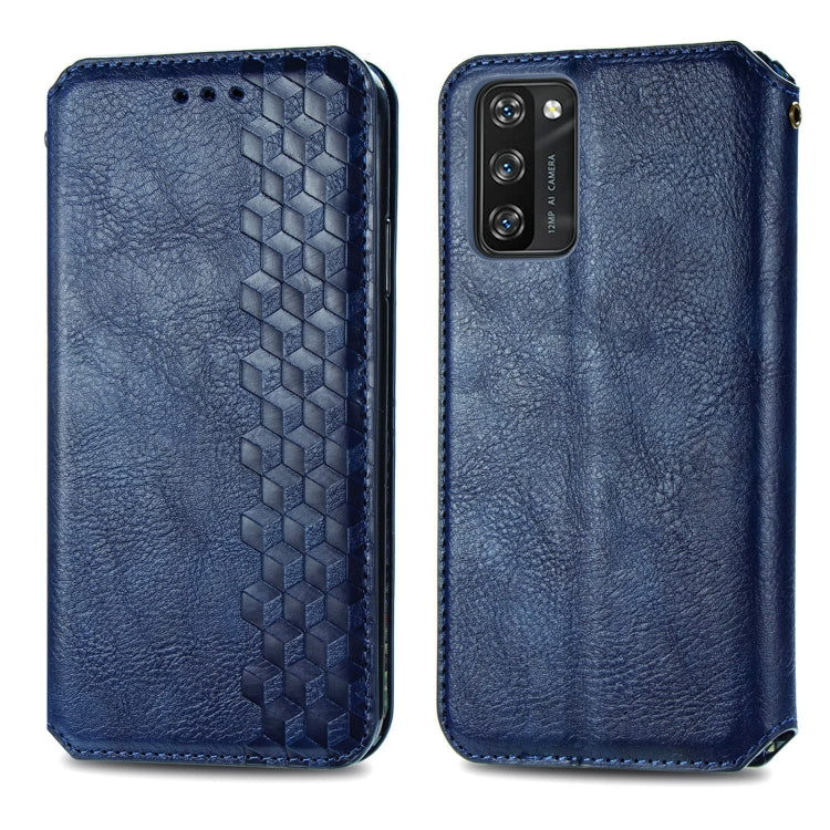 For Blackview A100 Cubic Grid Pressed Horizontal Flip Magnetic PU Leather Case with Holder & Card Slots & Wallet(Blue) - More Brand by buy2fix | Online Shopping UK | buy2fix