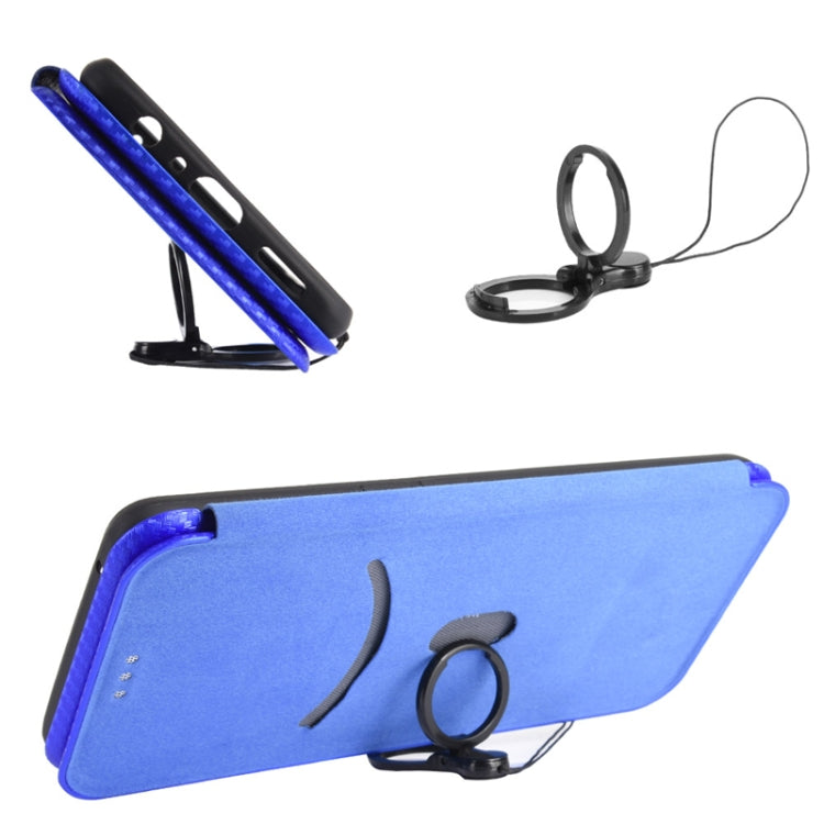 For Doogee S59 / S59 Pro Carbon Fiber Texture Horizontal Flip TPU + PC + PU Leather Case with Card Slot(Blue) - More Brand by buy2fix | Online Shopping UK | buy2fix