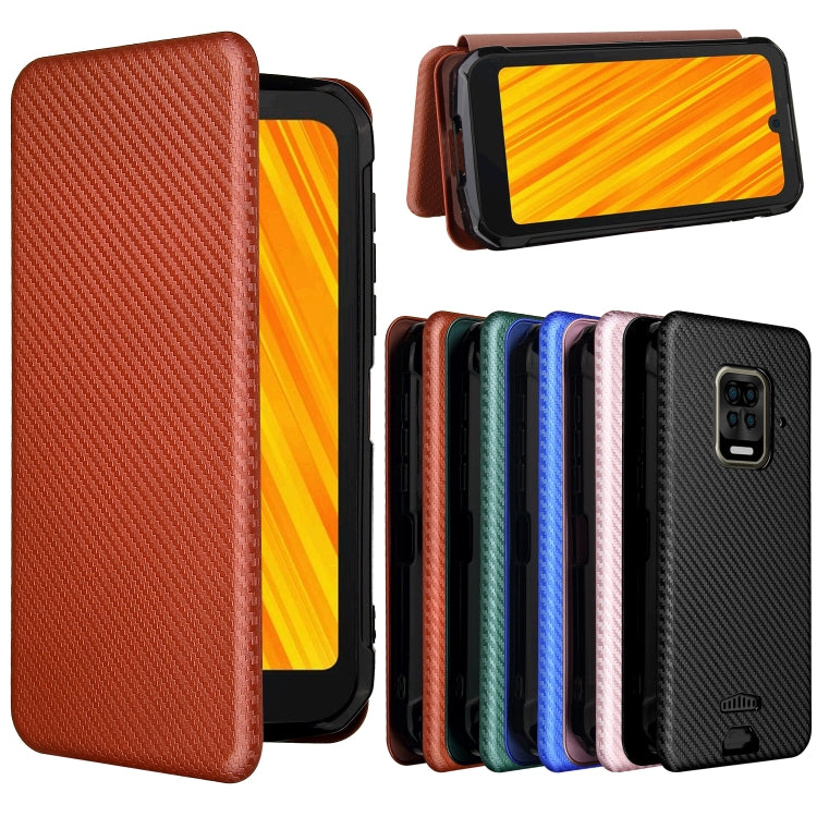 For Doogee S59 / S59 Pro Carbon Fiber Texture Horizontal Flip TPU + PC + PU Leather Case with Card Slot(Brown) - More Brand by buy2fix | Online Shopping UK | buy2fix