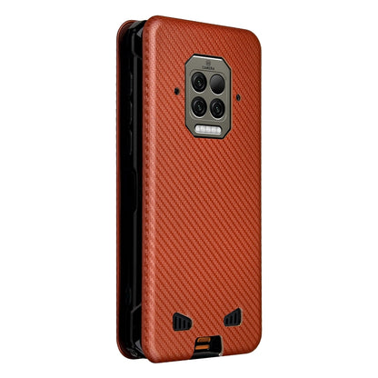 For Doogee S86 / S86 Pro Carbon Fiber Texture Horizontal Flip TPU + PC + PU Leather Case with Card Slot(Brown) - More Brand by buy2fix | Online Shopping UK | buy2fix