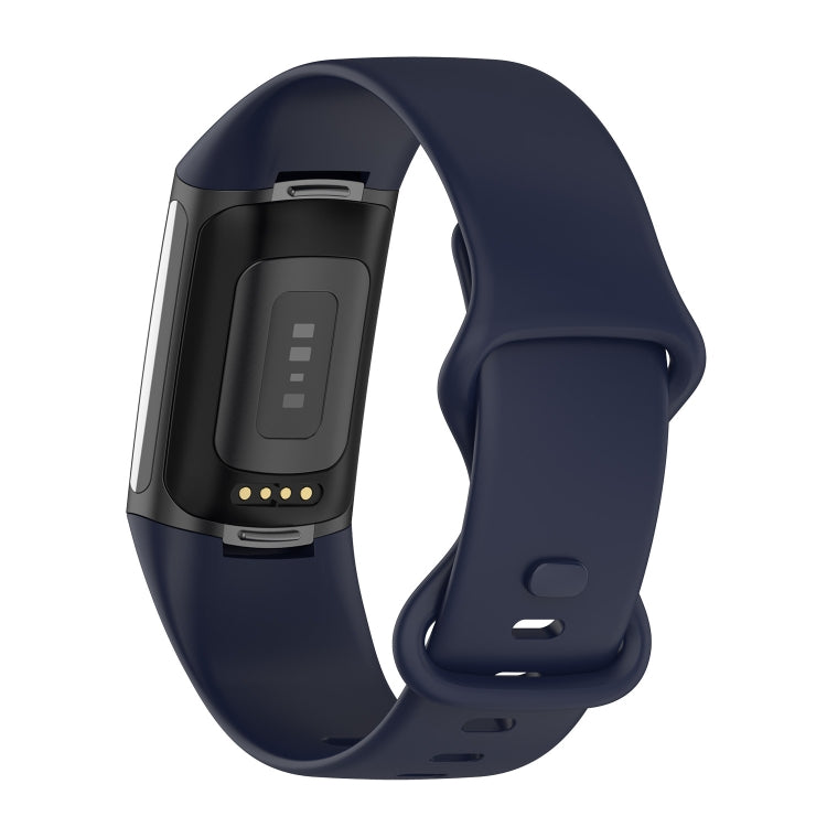 For Fitbit Charge 5 Silicone Watch Band, Size:L(Dark Blue) - Watch Bands by buy2fix | Online Shopping UK | buy2fix