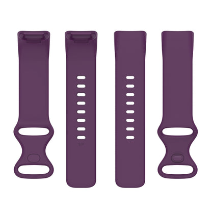 For Fitbit Charge 5 Silicone Watch Band, Size:L(Dark Purple) - Watch Bands by buy2fix | Online Shopping UK | buy2fix