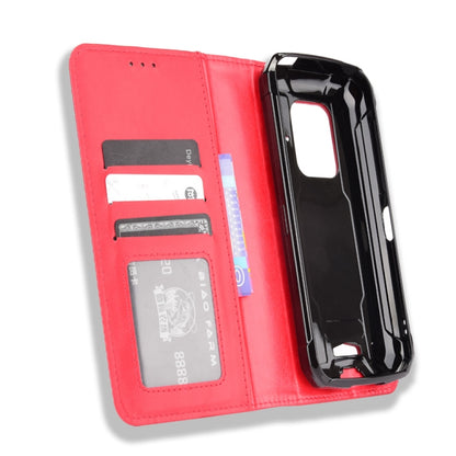 For Doogee S59 / S59 Pro Magnetic Buckle Retro Crazy Horse Texture Horizontal Flip Leather Case with Holder & Card Slots & Photo Frame(Red) - More Brand by buy2fix | Online Shopping UK | buy2fix