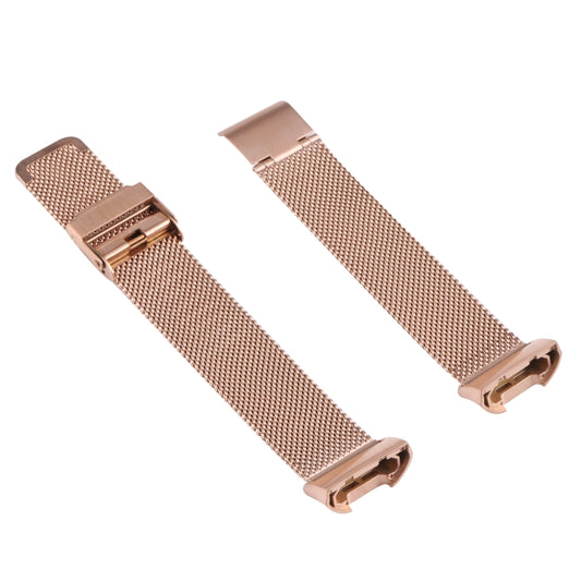 For Fitbit Charge 4 Double Insurance Buckle Milanese Watch Band(Rose Gold) - Watch Bands by buy2fix | Online Shopping UK | buy2fix