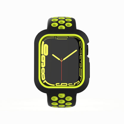 Shockproof PC Protective Case For Apple Watch Series 8 / 7 41mm / 6&SE&5&4 40mm / 3&2&1 38mm(Black + Yellow) - Watch Cases by buy2fix | Online Shopping UK | buy2fix