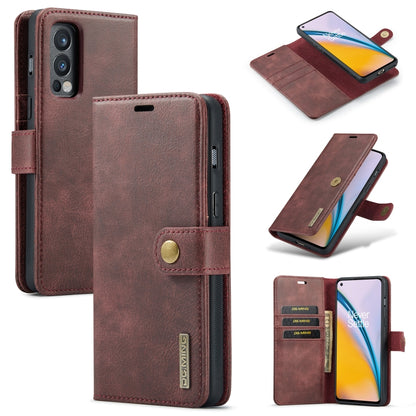 For OnePlus Nord N200 5G DG.MING Crazy Horse Texture Flip Detachable Magnetic Leather Case with Holder & Card Slots & Wallet(Red) - OnePlus Cases by DG.MING | Online Shopping UK | buy2fix