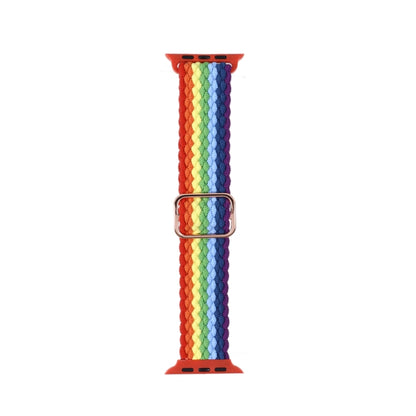 Adjustable Striped Woven Nylon Strap Watch Band For Apple Watch Ultra 49mm&Watch Ultra 2 49mm / Series 9&8&7 45mm / SE 3&SE 2&6&SE&5&4 44mm / 3&2&1 42mm(Colorful) - Watch Bands by buy2fix | Online Shopping UK | buy2fix