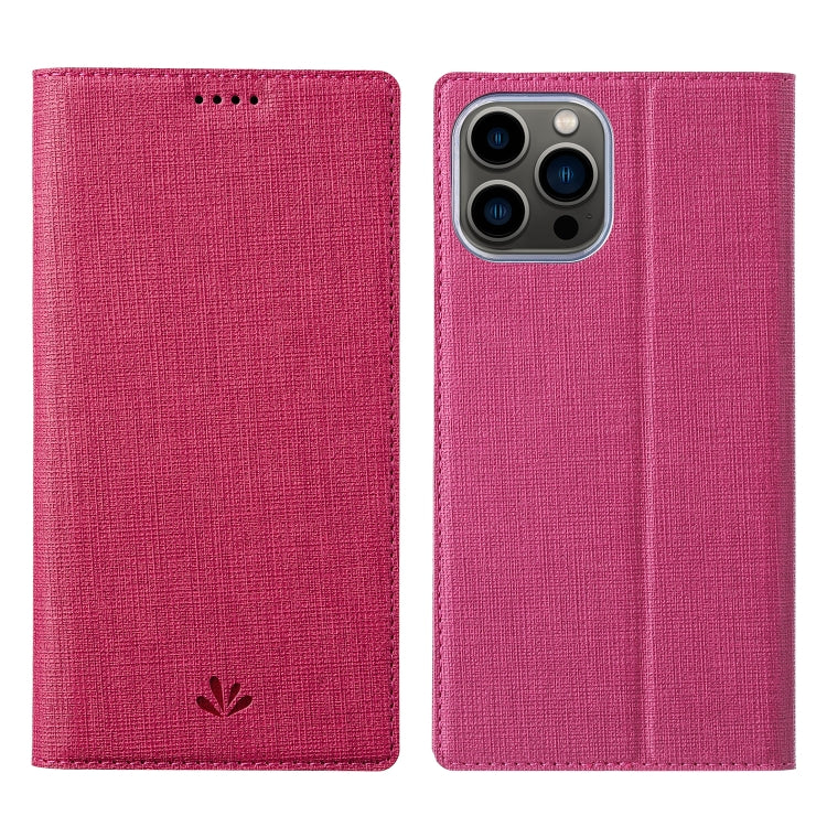 For iPhone 13 Pro ViLi DMX Series Shockproof Magsafe Magnetic Horizontal Flip Leather Phone Case (Rose Red) - iPhone 13 Pro Cases by ViLi | Online Shopping UK | buy2fix