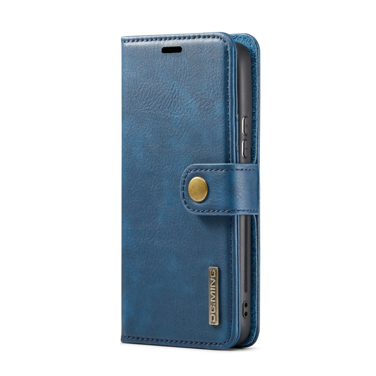 For Samsung Galaxy S22+ 5G DG.MING Crazy Horse Texture Detachable Magnetic Leather Phone Case(Blue) - Galaxy S22+ 5G Cases by DG.MING | Online Shopping UK | buy2fix