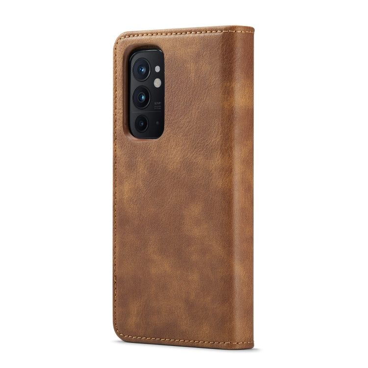 For OnePlus 9RT 5G DG.MING Crazy Horse Texture Detachable Magnetic Leather Phone Case(Brown) - OnePlus Cases by DG.MING | Online Shopping UK | buy2fix