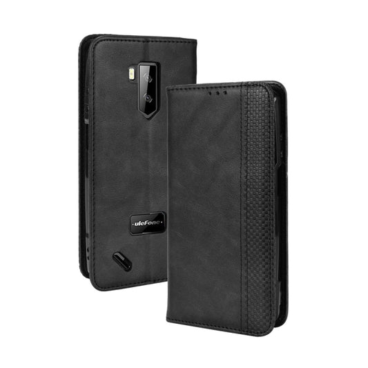 For Ulefone Armor X9 Magnetic Buckle Retro Texture Leather Case(Black) - Ulefone Cases by buy2fix | Online Shopping UK | buy2fix