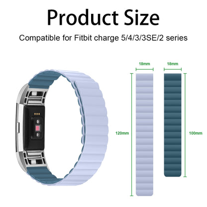 For Fitbit Charge 2 Silicone Magnetic Watch Band(Grey Orange) - Watch Bands by buy2fix | Online Shopping UK | buy2fix