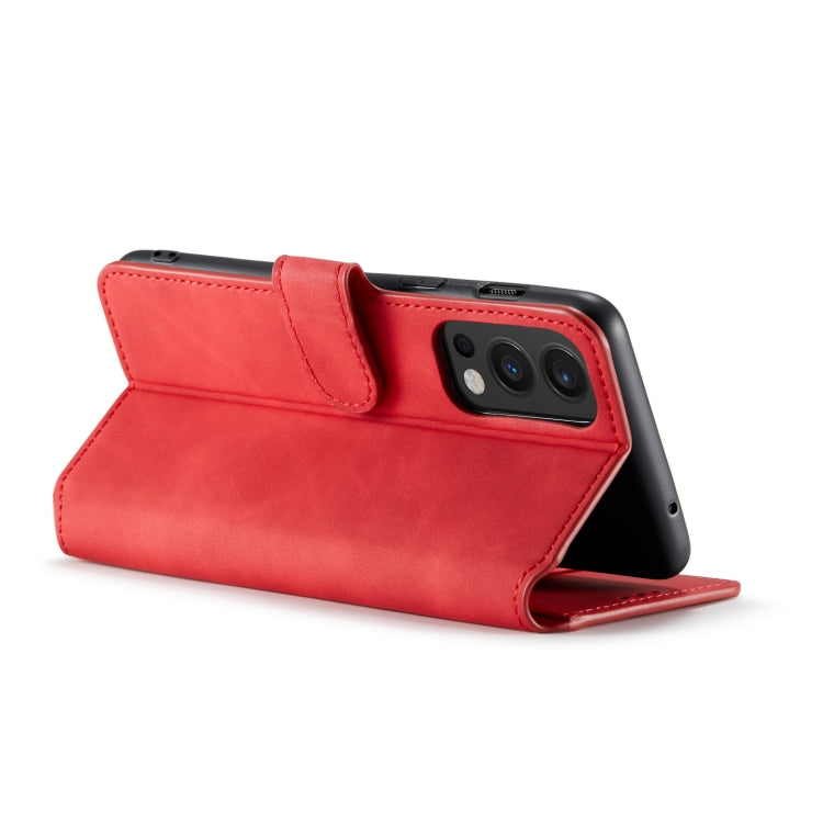 For OnePlus Nord 2 DG.MING Retro Oil Side Horizontal Flip Leather Case with Holder & Card Slots & Wallet(Red) - OnePlus Cases by DG.MING | Online Shopping UK | buy2fix