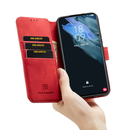 For Samsung Galaxy S22+ DG.MING Retro Oil Side Horizontal Flip Leather Case with Holder & Card Slots & Wallet(Red) - Galaxy S22+ 5G Cases by DG.MING | Online Shopping UK | buy2fix