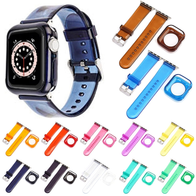 Jelly Watch Band + Case For Apple Watch Ultra 49mm&Watch Ultra 2 49mm / Series 9&8&7 45mm / SE 3&SE 2&6&SE&5&4 44mm / 3&2&1 42mm(Emerald Green) - Watch Bands by buy2fix | Online Shopping UK | buy2fix