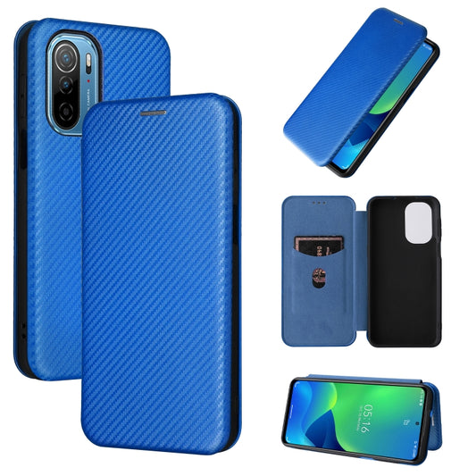 For Ulefone Note 13P Carbon Fiber Texture Horizontal Flip PU Phone Case(Blue) - Ulefone Cases by buy2fix | Online Shopping UK | buy2fix