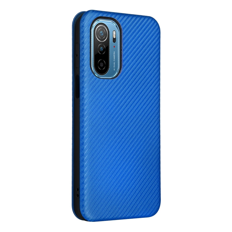 For Ulefone Note 13P Carbon Fiber Texture Horizontal Flip PU Phone Case(Blue) - Ulefone Cases by buy2fix | Online Shopping UK | buy2fix