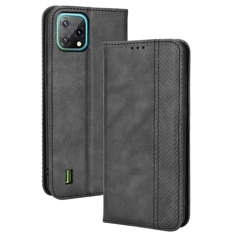 For Blackview A55 Magnetic Buckle Retro Crazy Horse Leather Phone Case(Black) - More Brand by buy2fix | Online Shopping UK | buy2fix