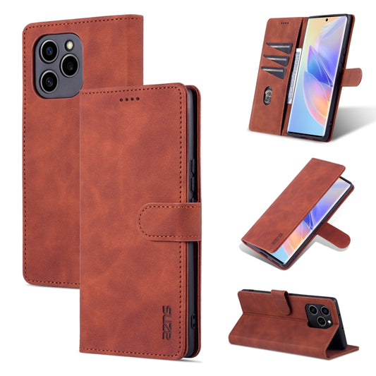 For Honor 60 SE AZNS Skin Feel Calf Texture Horizontal Flip Leather Phone Case(Brown) - Honor Cases by AZNS | Online Shopping UK | buy2fix