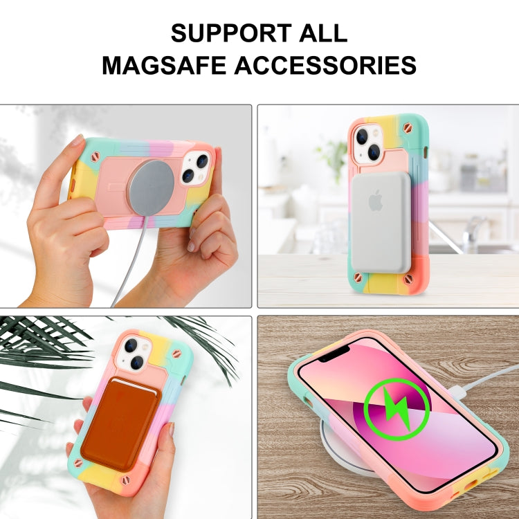 For iPhone 13 Colorful Magsafe Magnetic Phone Case(Colorful Rose Gold) - iPhone 13 Cases by buy2fix | Online Shopping UK | buy2fix