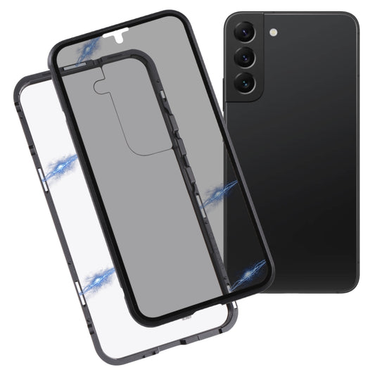 For Samsung Galaxy S22 5G Anti-peeping Magnetic Double-sided Tempered Glass Phone Case(Black) - Galaxy S22 5G Cases by buy2fix | Online Shopping UK | buy2fix
