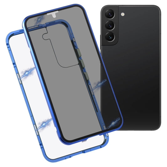 For Samsung Galaxy S22 5G Anti-peeping Magnetic Double-sided Tempered Glass Phone Case(Blue) - Galaxy S22 5G Cases by buy2fix | Online Shopping UK | buy2fix