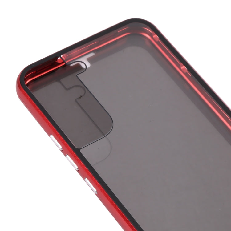 For Samsung Galaxy S22 5G Anti-peeping Magnetic Double-sided Tempered Glass Phone Case(Red) - Galaxy S22 5G Cases by buy2fix | Online Shopping UK | buy2fix