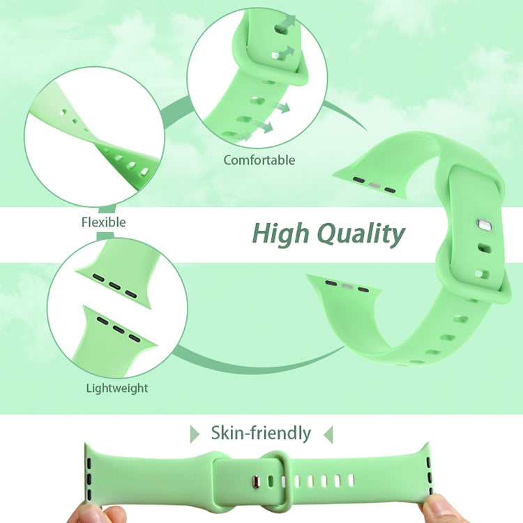 Butterfly Buckle Silicone Watch Band, Size: S For Apple Watch Ultra 49mm&Watch Ultra 2 49mm / Series 9&8&7 45mm / SE 3&SE 2&6&SE&5&4 44mm / 3&2&1 42mm(Olive Green) - Watch Bands by buy2fix | Online Shopping UK | buy2fix