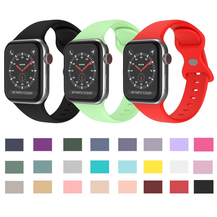 Butterfly Buckle Silicone Watch Band, Size: L For Apple Watch Ultra 49mm&Watch Ultra 2 49mm / Series 9&8&7 45mm / SE 3&SE 2&6&SE&5&4 44mm / 3&2&1 42mm(Cactus) - Watch Bands by buy2fix | Online Shopping UK | buy2fix