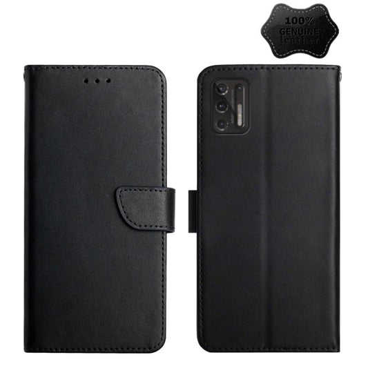 For Motorola Moto G Stylus 2021 Genuine Leather Fingerprint-proof Horizontal Flip Phone Case(Black) - Motorola Cases by buy2fix | Online Shopping UK | buy2fix