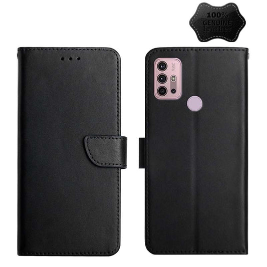 For Motorola Moto G30 Genuine Leather Fingerprint-proof Horizontal Flip Phone Case(Black) - Motorola Cases by buy2fix | Online Shopping UK | buy2fix