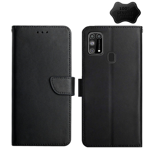 For Samsung Galaxy M31 Genuine Leather Fingerprint-proof Horizontal Flip Phone Case(Black) - Galaxy Phone Cases by buy2fix | Online Shopping UK | buy2fix