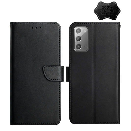 For Samsung Galaxy Note20 Genuine Leather Fingerprint-proof Horizontal Flip Phone Case(Black) - Galaxy Note20 Cases by buy2fix | Online Shopping UK | buy2fix