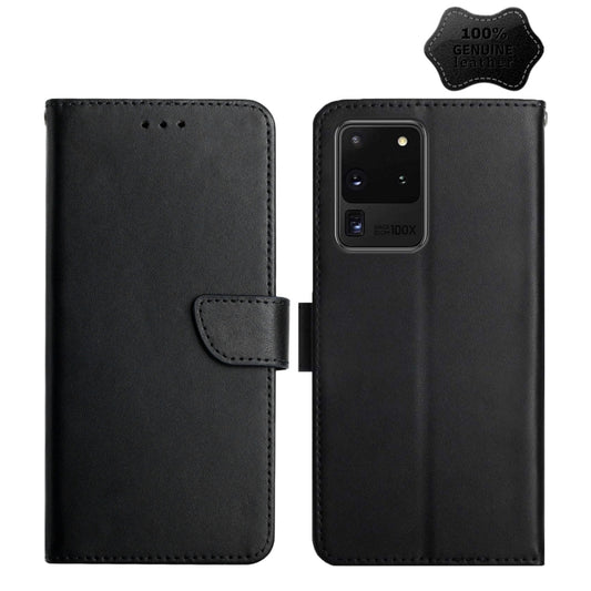 For Samsung Galaxy S20 Ultra Genuine Leather Fingerprint-proof Horizontal Flip Phone Case(Black) - Galaxy Phone Cases by buy2fix | Online Shopping UK | buy2fix