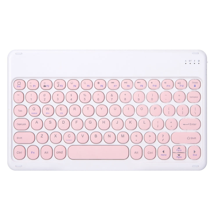 +X3 Universal Candy Color Round Keys Bluetooth Keyboard Leather Case(Light Pink) - Universal Keyboard by buy2fix | Online Shopping UK | buy2fix