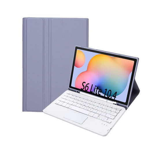 A610B-A Candy Color Bluetooth Keyboard Leather Case with Pen Slot & Touchpad For Samsung Galaxy Tab S6 Lite 10.4 inch SM-P610 / SM-P615(Purple) - Samsung Keyboard by buy2fix | Online Shopping UK | buy2fix