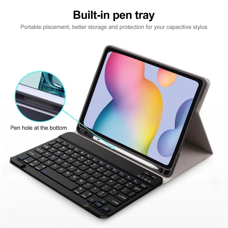 Square Cap Bluetooth Keyboard Leather Case with Pen Slot for Samsung Galaxy Tab S6 Lite(Light Blue) - Samsung Keyboard by buy2fix | Online Shopping UK | buy2fix