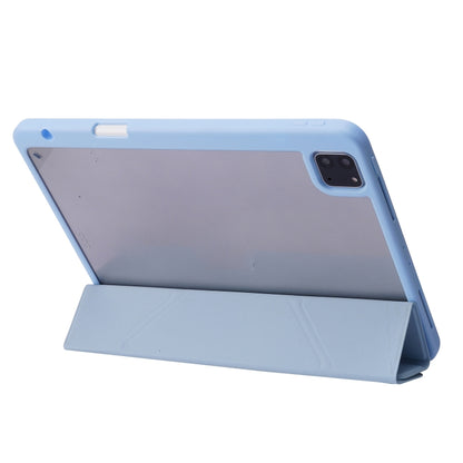 For iPad Air 13 2024 / iPad Pro 12.9 2022 / 2021 / 2020 / 2018 Deformation Transparent Acrylic Leather Tablet Case(Lavender Grey) - iPad Pro 12.9 (2022/2021) Cases by buy2fix | Online Shopping UK | buy2fix