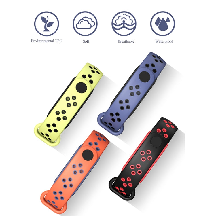 For Xiaomi Mi Band 5/6/7 Mijobs Sport Two-color TPU Watch Band(Grass+Black) - Watch Bands by MIJOBS | Online Shopping UK | buy2fix