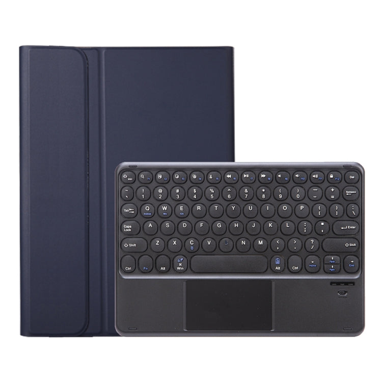 YA610B-A  Lambskin Texture Voltage Round Keycap Bluetooth Keyboard Leather Case with Touchpad For Samsung Galaxy Tab S6 Lite 10.4 inch SM-P610 / SM-P615(Blue) - Samsung Keyboard by buy2fix | Online Shopping UK | buy2fix