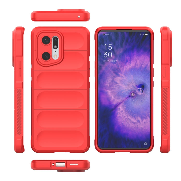 For OPPO Find X5 Pro Magic Shield TPU + Flannel Phone Case(Grey) - OPPO Cases by buy2fix | Online Shopping UK | buy2fix