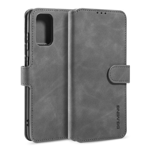 For Galaxy S20+ DG.MING Retro Oil Side Horizontal Flip Case with Holder & Card Slots & Wallet(Grey) - Galaxy Phone Cases by DG.MING | Online Shopping UK | buy2fix