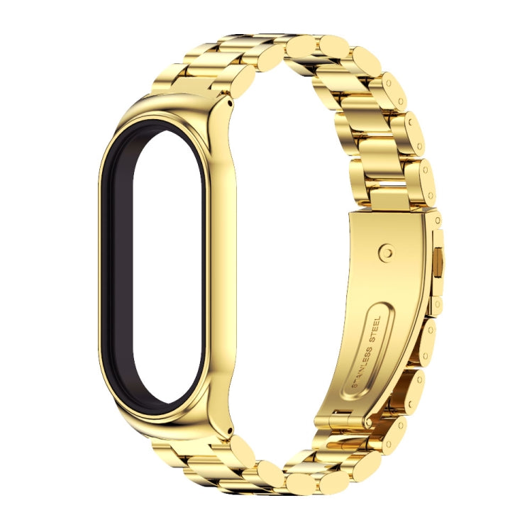 For Xiaomi Mi Band 7 / 7 NFC MIJOBS CS Three-Bead Metal Stainless Steel Watch Band(Gold) - Watch Bands by MIJOBS | Online Shopping UK | buy2fix