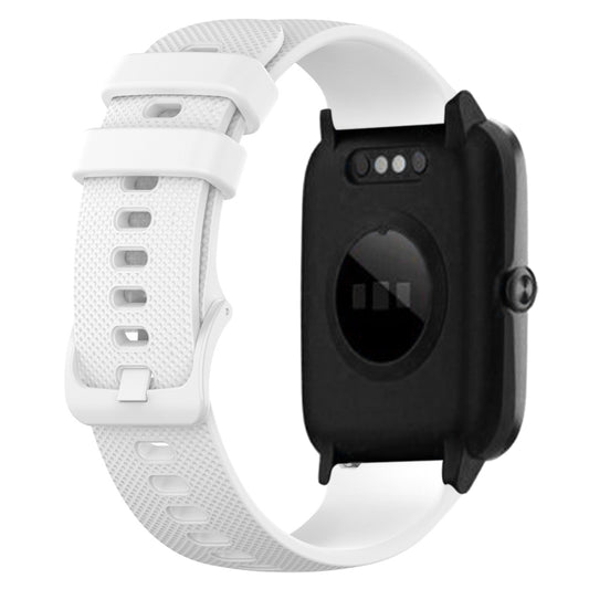 For ID205 / Willful SW021 19mm Silicone Plaid Watch Band(White) - Watch Bands by buy2fix | Online Shopping UK | buy2fix