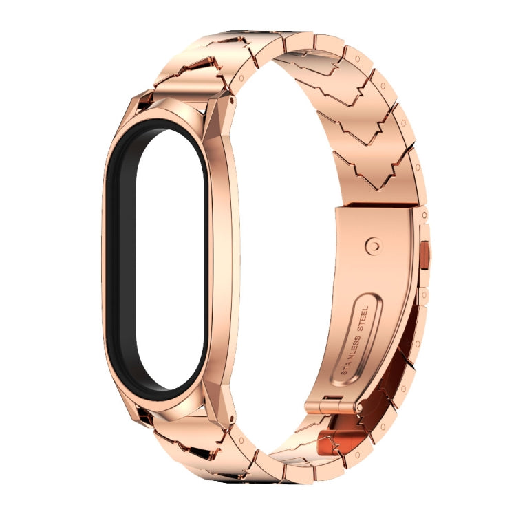 For Xiaomi Mi Band 7 / 7 NFC MIJOBS GT Metal Stainless Steel V-shaped Watch Band(Rose Gold) - Watch Bands by MIJOBS | Online Shopping UK | buy2fix