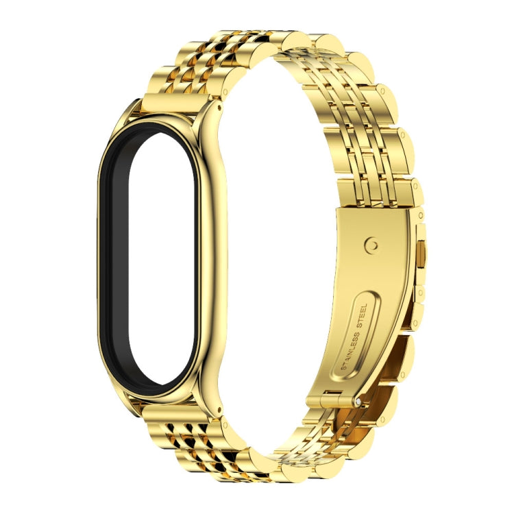 For Xiaomi Mi Band 7 / 7 NFC MIJOBS Plus Seven-bead Metal Stainless Steel Watch Band(Gold) - Watch Bands by MIJOBS | Online Shopping UK | buy2fix