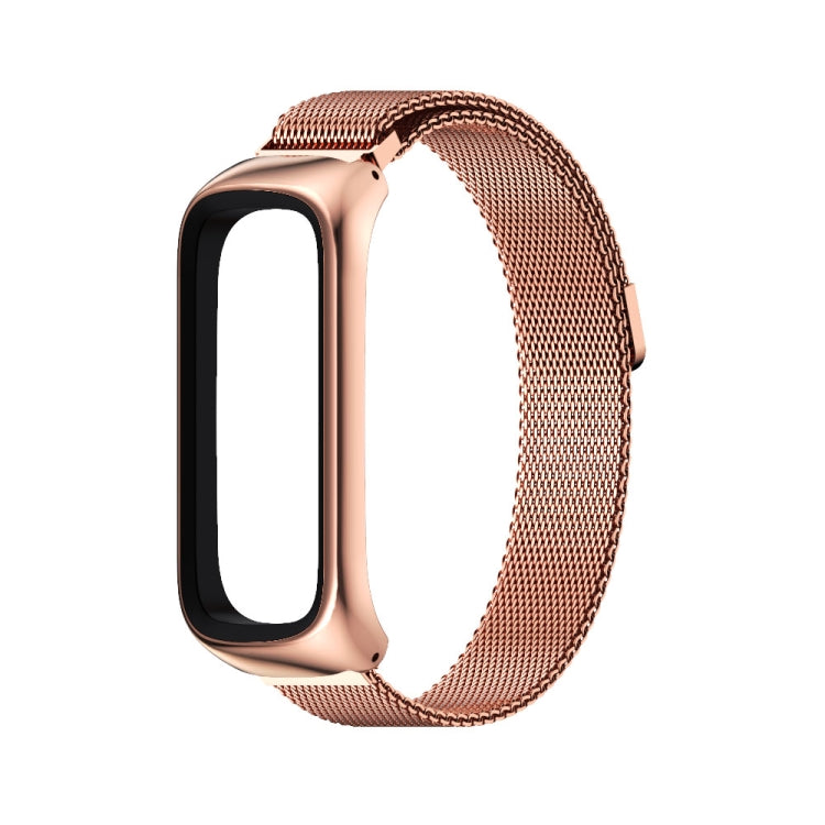 For Samsung Galaxy Fit 2 MIJOBS Milan Magnetic Stainless Steel Watch Band(Rose Gold) - Watch Bands by MIJOBS | Online Shopping UK | buy2fix