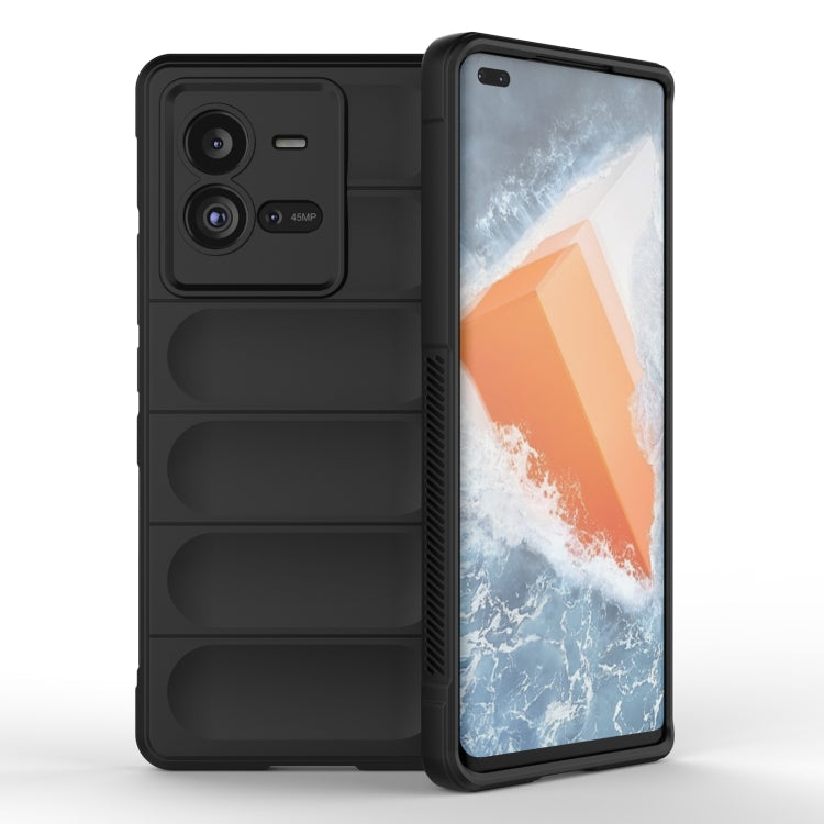 For vivo iQOO 10 Pro 5G Magic Shield TPU + Flannel Phone Case(Black) - vivo Cases by buy2fix | Online Shopping UK | buy2fix